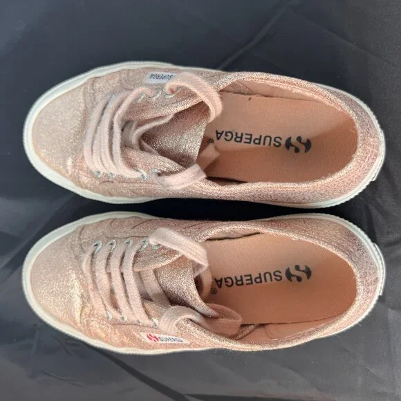 SUPERGA kids metallic canvas pink skin size size 11 - Picture 8 of 8